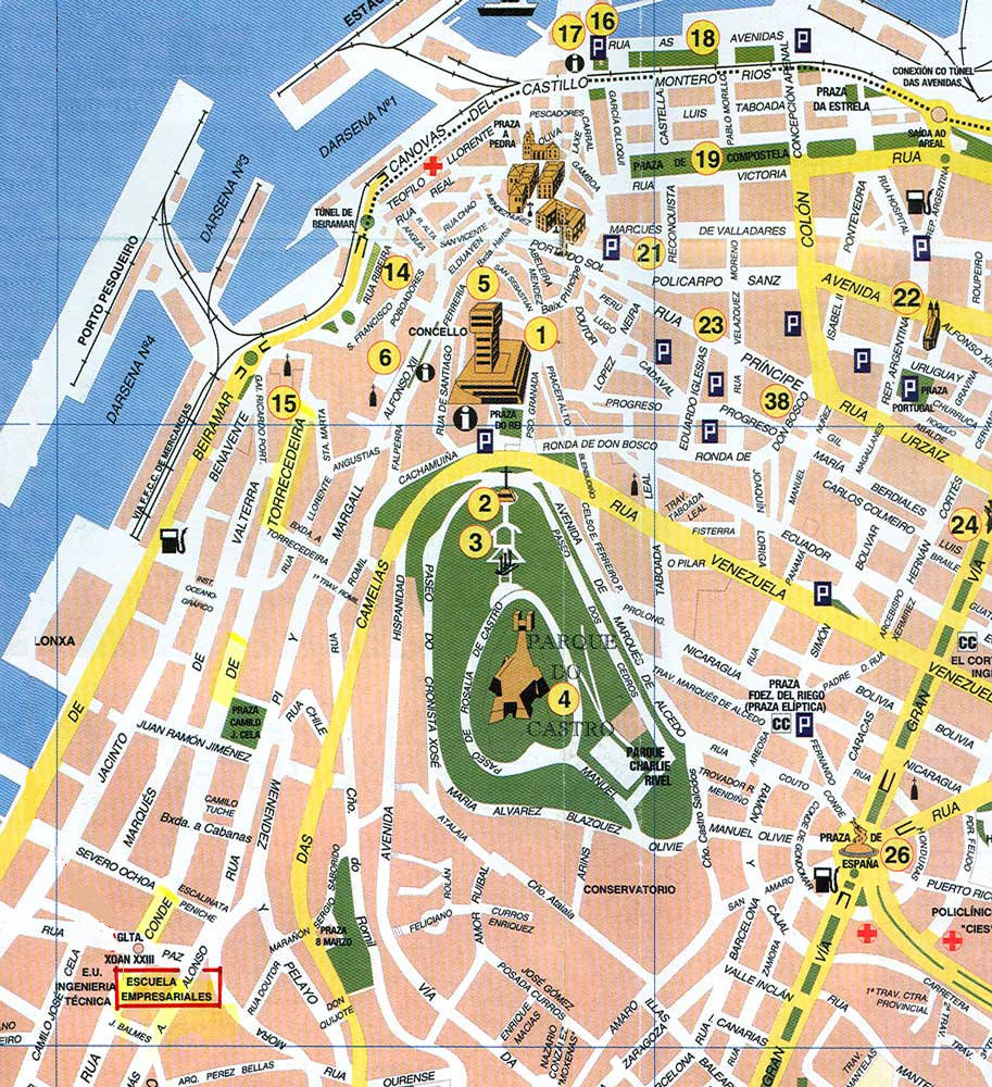 Mappa di Vigo in Spagna